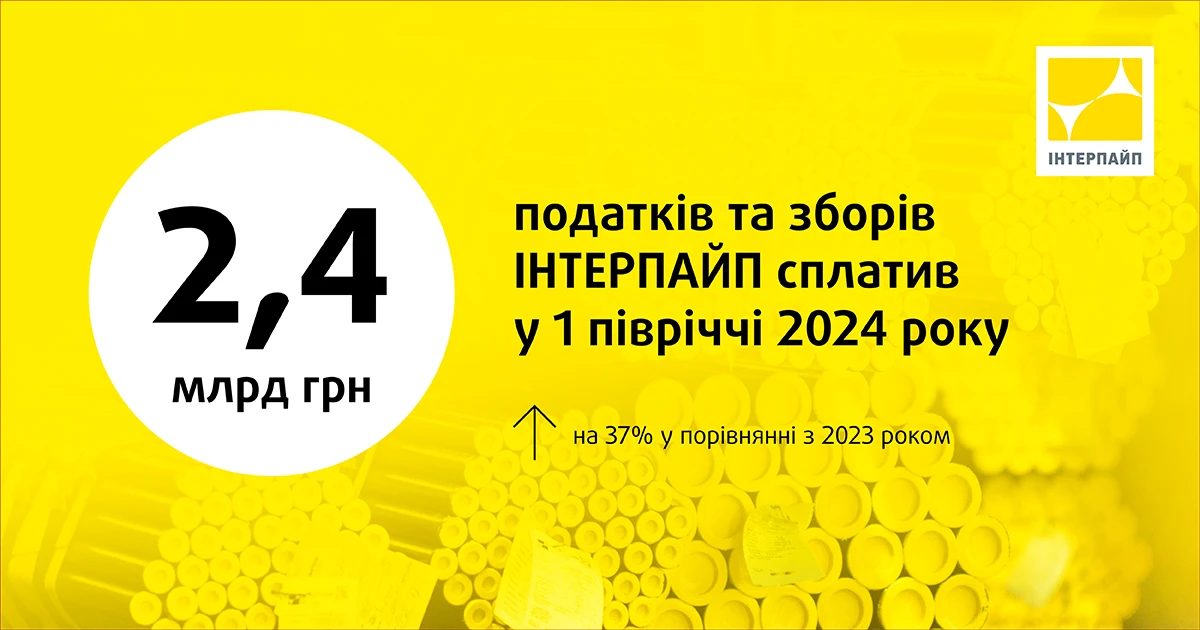 Interpipe paid UAH 2.4bln in taxes and duties in 6m2024
