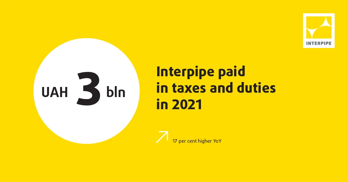 Interpipe paid UAH 3bln in taxes and duties in 2021