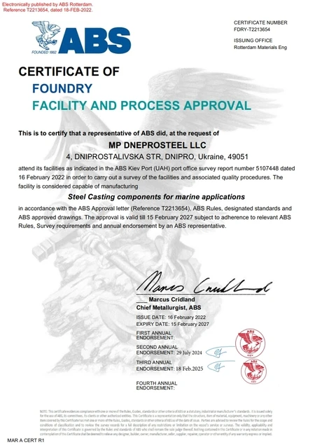 ABS Rules Interpipe Steel
