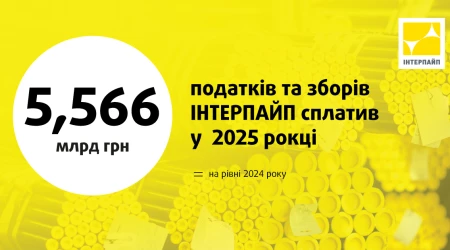 ІНТЕРПАЙП у 2025 році сплатив 5,566 млрд грн податків та зборів