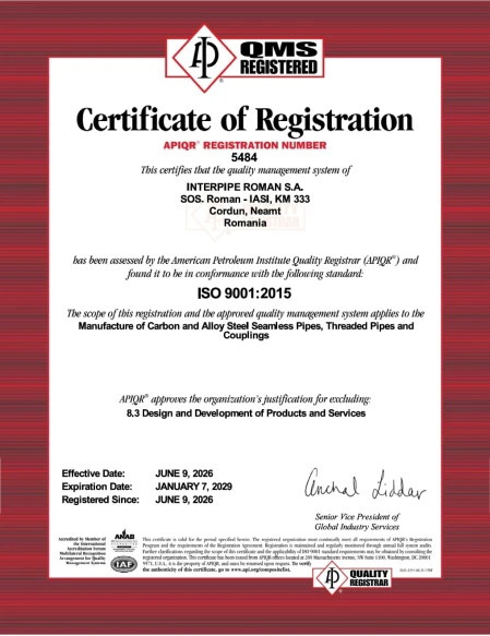 QMS ISO 9001:2015 Interpipe Roman