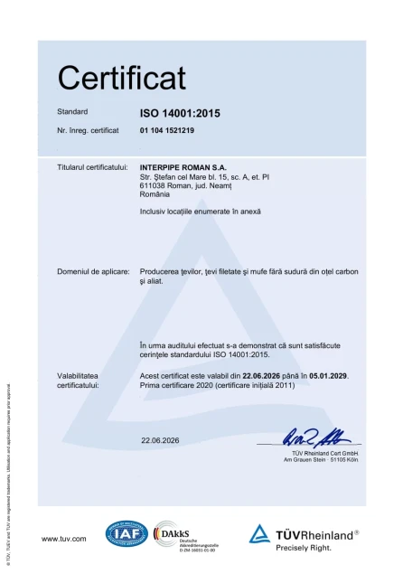 ISO 14001:2015 Interpipe Roman (Romanian version)